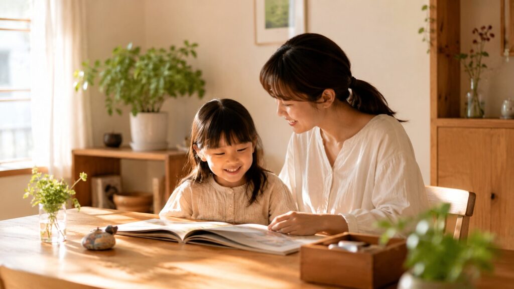 親子で絵本を読む温かな時間と未来を育む暮らしの風景