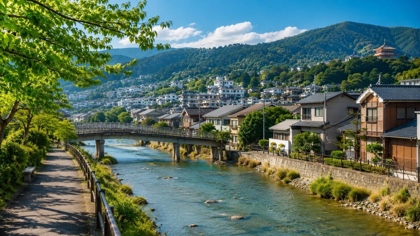 地域や土地を知るために地図を見るイメージ