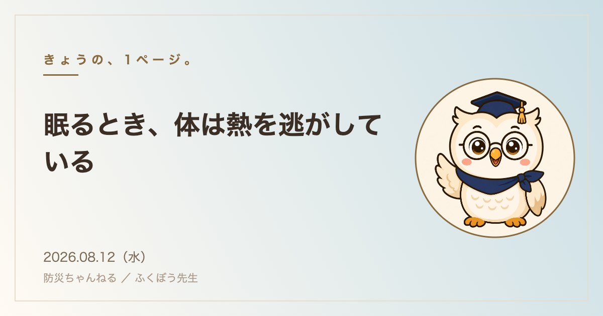 眠るとき、体は熱を逃がしている